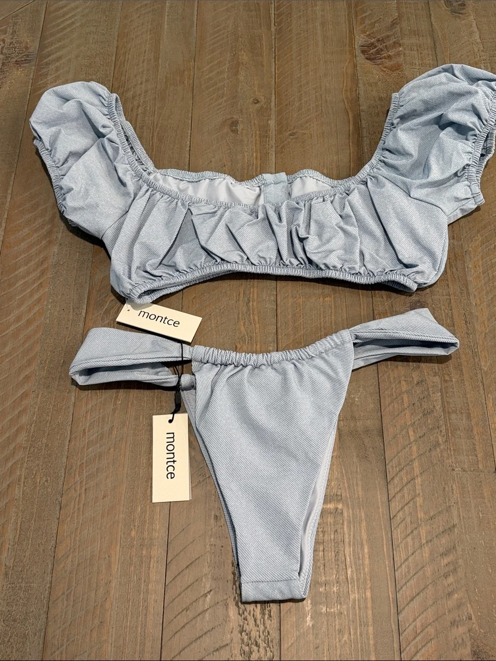 Montce Light Denim Puff Bikini Large - Picture 4 of 4